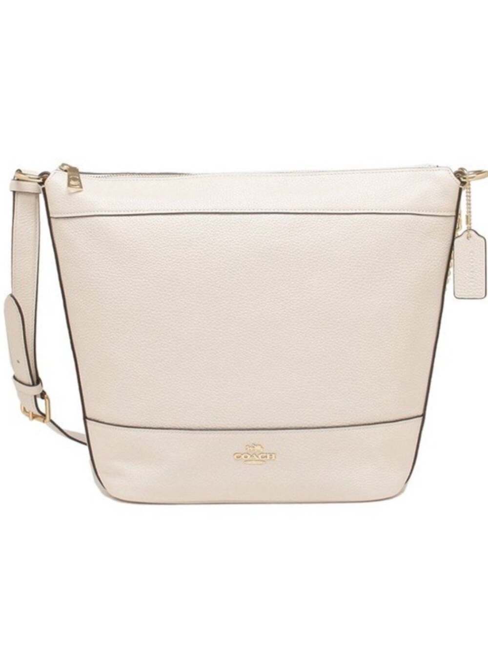 Coach Paxton Duffle F72692 Chalk White Pebble Leather Crossbody Bag Y2K
